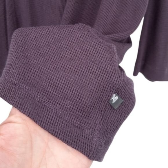 Victoria's Secret Purple Oversized Waffle Knit V-Neck V-Back Slouchy Crop Top S - Picture 5 of 11